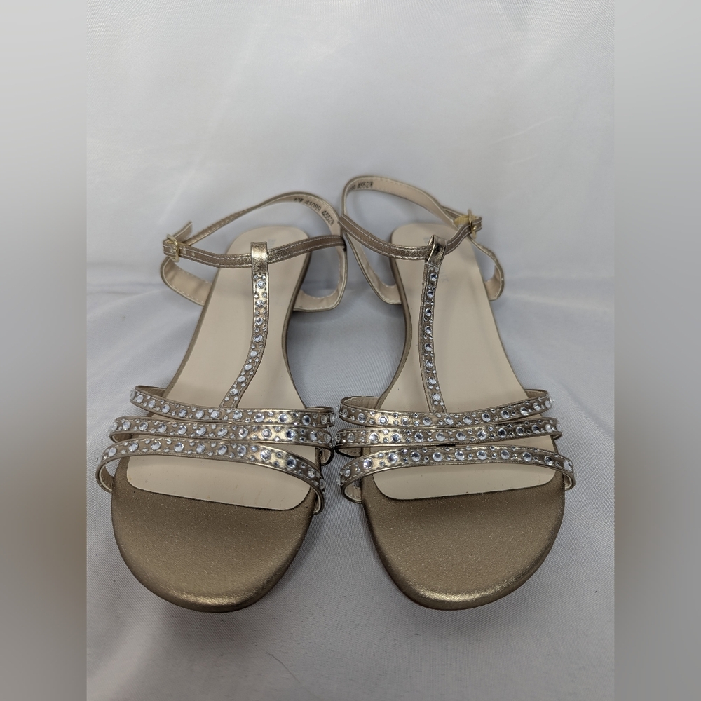 Benjamin Walk Touch Ups Hailey T-Strap Wedge Sandals Women's Size 10 WIDE